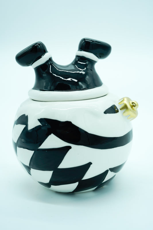 Keksdose Weihnachtsmann in Christbaumkugel